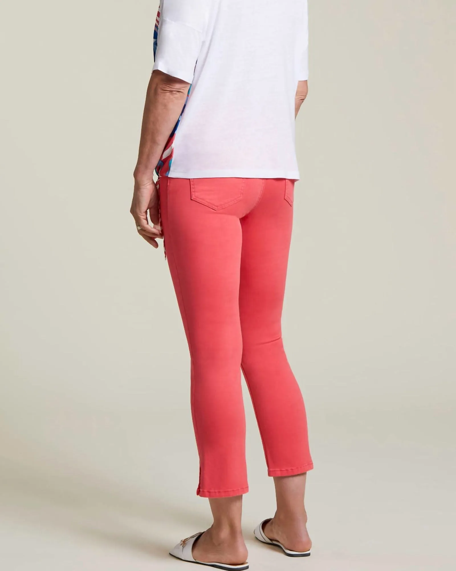 Audrey Straight Leg W/ Slit Pant In Melon Paint | Melon Paint