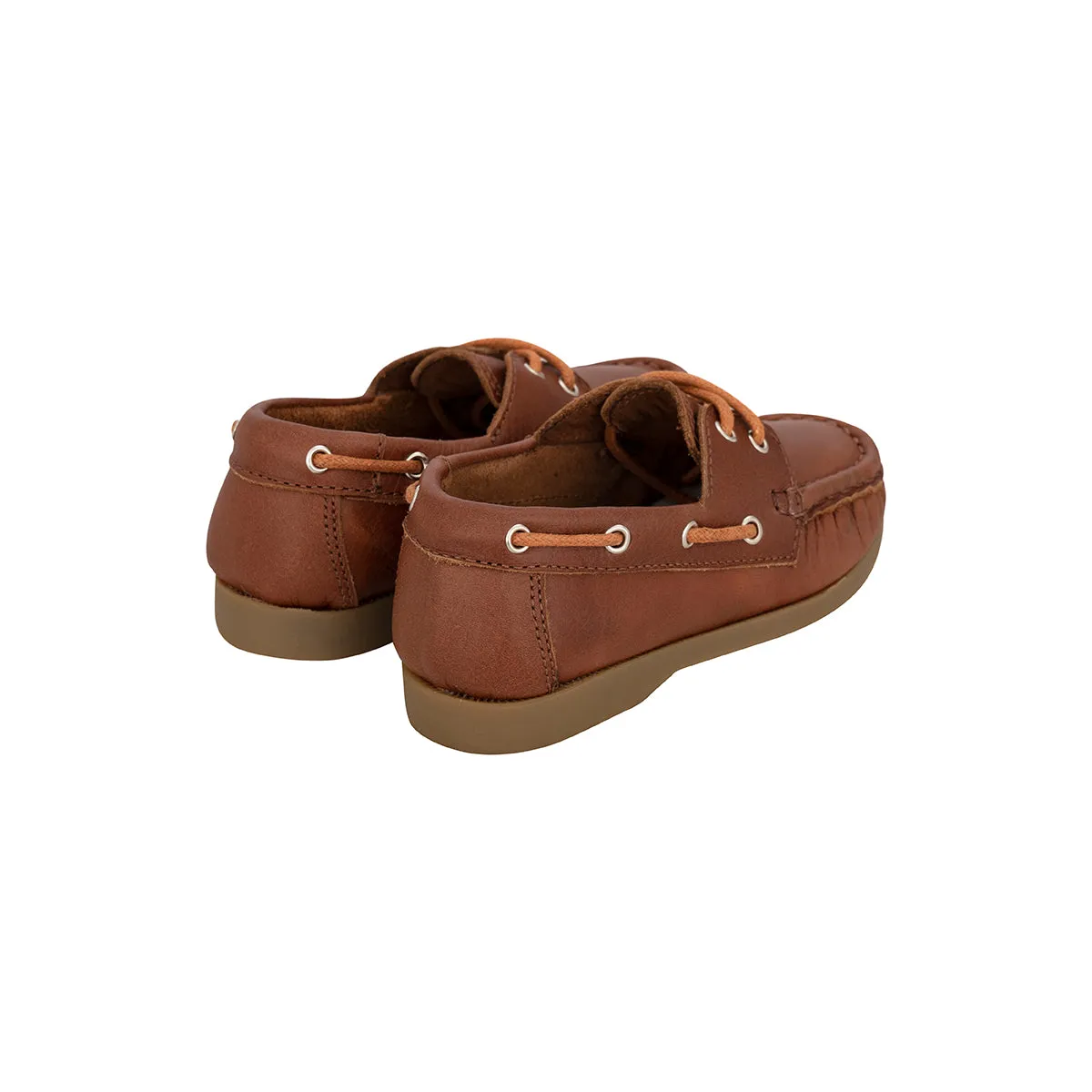 Boat Shoes Niño Cuero Graso Cafe