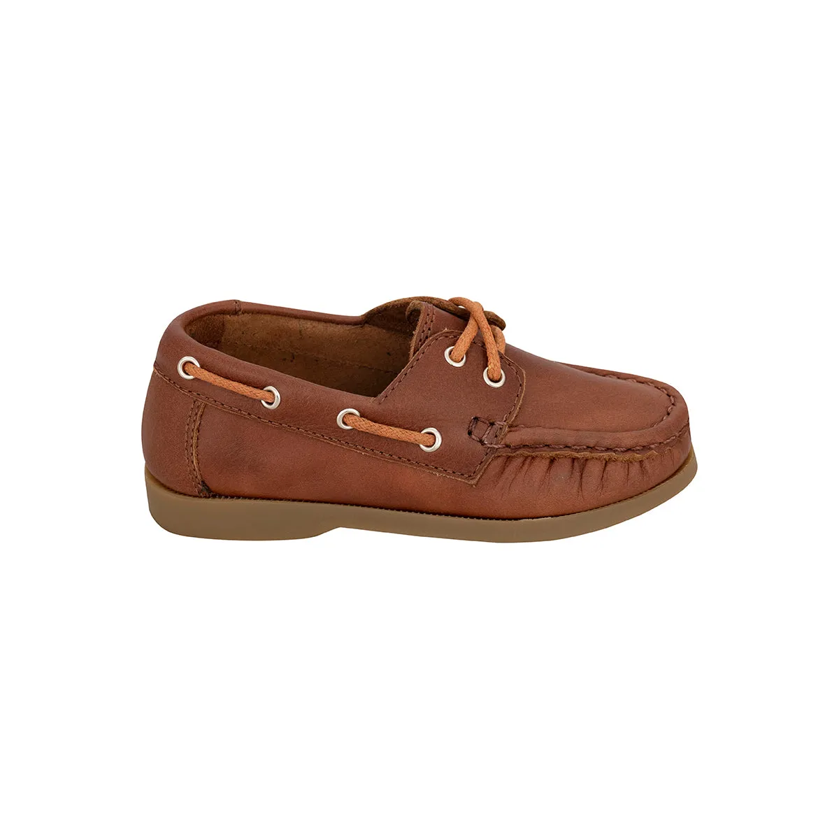 Boat Shoes Niño Cuero Graso Cafe