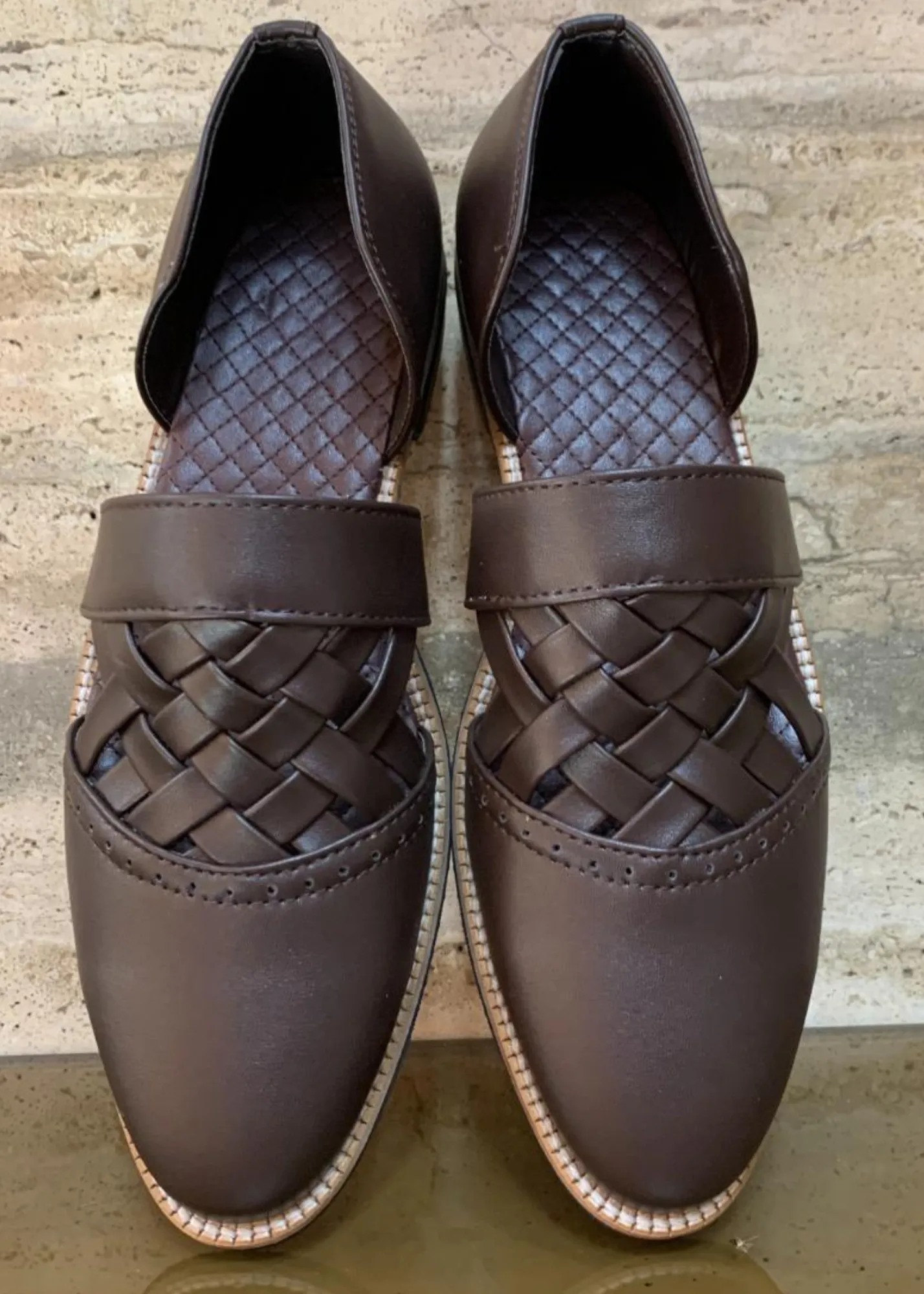 BROWN LEATHER SHOES FOR MEN