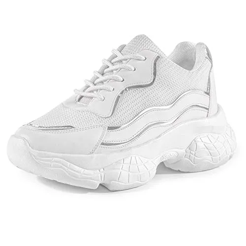 Vendoz Women Premium White Casual Shoes Sneakers - 40 EU